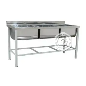 ванна моечная кухонная 3х секционная сварная нерж., 1700х700х850
