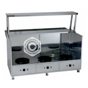 мармит первых блюд 3-х конфорочный, нержавеющая сталь, 1650х700х1350