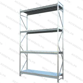 стеллаж ms pro z 3000х1800х500 (4 яруса с секционным настилом)