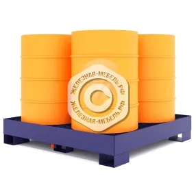 поддон металлический для бочек пдб 4 (без колёс)