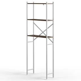 стеллаж для ванной комнаты gutta 1800х690х250 (3 полки) каркас серый, настил коричневый