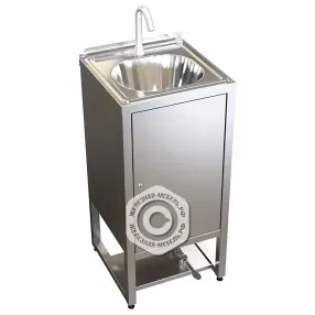 ванна моечная кухонная 1 секц. нерж. рукомойник педальный, 450х450х870