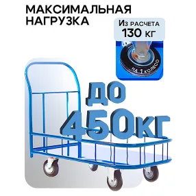 платформенная тележка с бортиком пбм-7.12 700х1200 с колесами 160 мм
