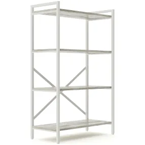 стеллаж gutta 1110х690х340 (4 полки) каркас белый, настил патина