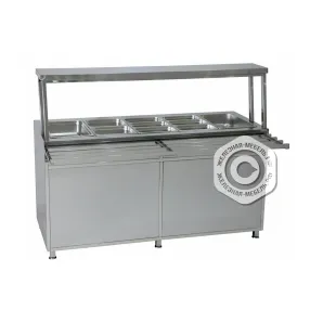 мармит вторых блюд пятирядный, нержавеющая сталь, 1750х700х1350