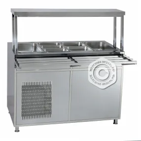 модуль-мармит стол холодильный четырехрядный, нержавеющая сталь, 1500х700х1350