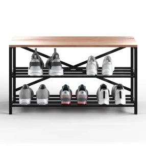 обувница gutta 500х920х290 (3 полки) каркас чёрный, настил эвок