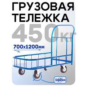 платформенная тележка с бортиком пбм-7.12 700х1200 с колесами 160 мм